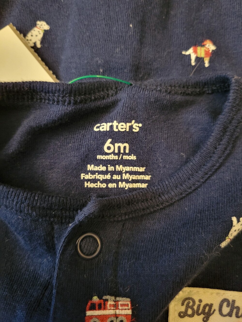 Carter's One Piece Romper Fire Dept Theme‎ Snap Front Neutral  Size 6 Mos - Picture 4 of 10